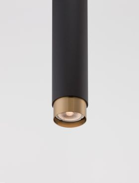 Nova Luce Pogno - hanglamp - Ø 5,9 x 150 cm - zwart en goud
