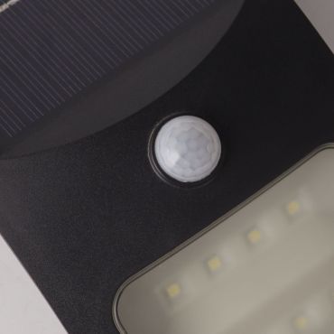 Searchlight Eve -  buiten wandverlichting met sensor op zonne-energie - 20 x 16 cm - 1,8W LED incl. - IP44 - antraciet