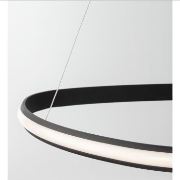 Nova Luce Aries - hanglamp - Ø 74 x 120 cm - 32W dimbare LED incl. - zand zwart