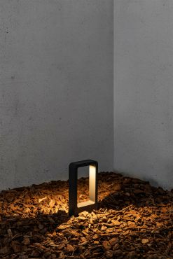 Faro Das - tuinpaal - 16 x 5,4 x 30 cm - 8W LED incl. - IP54 - donkergrijs