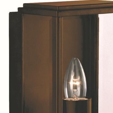 Searchlight Box - buiten wandlamp - 16 x 25 cm - IP44 - rustiek bruin