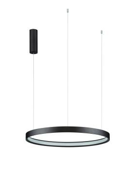 Nova Luce Perrine - hanglamp - Ø 60 x 150 cm - 40W dimbare LED incl. - geborsteld koffiebruin