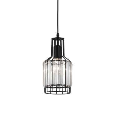 Nova Luce Carter - hanglamp - Ø 13,5 x 120 cm - zwart