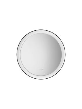 Nova Luce Ural - spiegel met verlichting - Ø 60 x 3,5 cm - 20W LED incl. - IP44 - zandzwart en wit