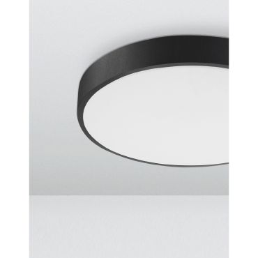 Nova Luce Hadon - plafondverlichting - Ø 40 x 5 cm - 24W LED incl. - zand zwart en mat wit