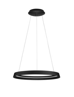 Nova Luce Ormi - hanglamp - Ø 60 x 150 cm - 52W dimbare LED incl. - zandzwart
