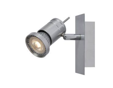 Lucide Twinny - opbouwspot - 12 x 7 x 11 cm - 4,5W dimbare LED incl. - satijn chroom