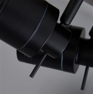 Searchlight Samson - opbouwspot 3L - Ø 28 x 16 cm - IP44 - zwart