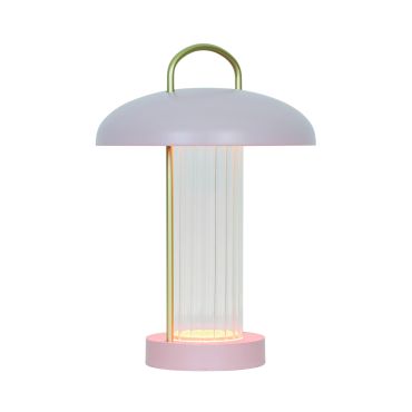 Nordlux Mirano - draagbare tafellamp met oplaadbare batterij - Ø 20 x 29 cm - 3 stappen Moodmaker functie - 3W LED incl. - oudroze