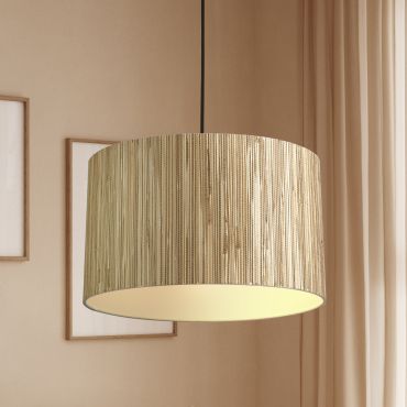 Searchlight Meadow - hanglamp - Ø 35 x 120 cm - bruin en zwart