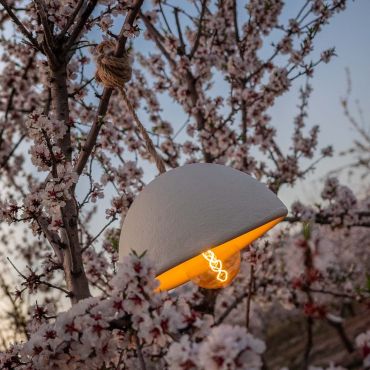 New Garden Luna 40 - oplaadbare hanglamp op batterij met afstandsbediening - Ø 38,6 x 22 cm - IP54 - wit