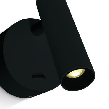 ONE Light Reading Spots - wandverlichting met schakelaar - Ø 8 x 9 cm - 3W LED incl. - zwart