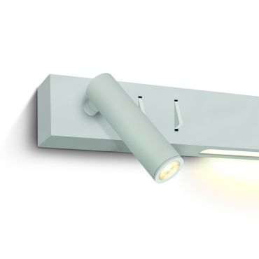ONE Light Reading Spot - wandspot met schakelaar - 30 x 3,5 x 5 cm - 3W + 6W LED incl. - wit
