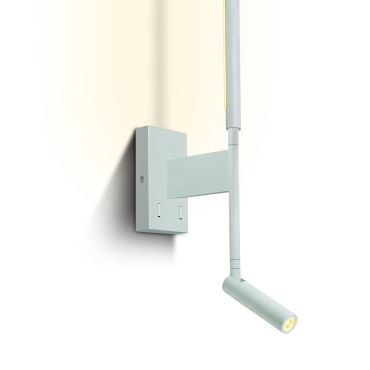 ONE Light Reading Spot - wandspot met schakelaar - 10 x 7 x 51,5 cm - 3W + 6W LED incl. - wit