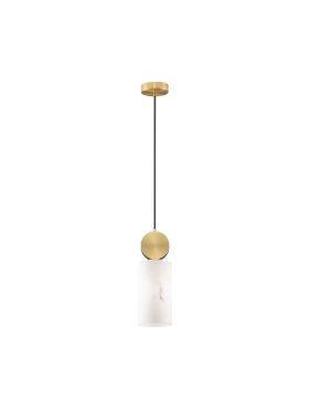 Nova Luce Maru - hanglamp - Ø 12 x 145 cm - messing goud