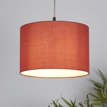 Searchlight Clyde Drum - lampenkap - Ø 30 x 20 cm - terracotta