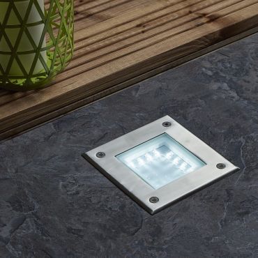 Searchlight LED Outdoor - grondspot voor buiten - 15 x 15 x 12,4 cm - 1W LED incl. - IP68 - roestvrij staal