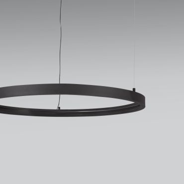 Nova Luce Loop 02 - rond magnetisch pendel profiel - Ø 120 x 120 cm - zwart