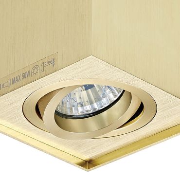 SHOWROOMMODEL - Zuma Line Quadro - opbouwspot 1L - 9 x 12 cm - geborsteld goud