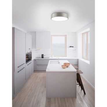 Nova Luce Finezza - plafondverlichting - Ø 50 x 12 cm - olifant grijs en mat wit