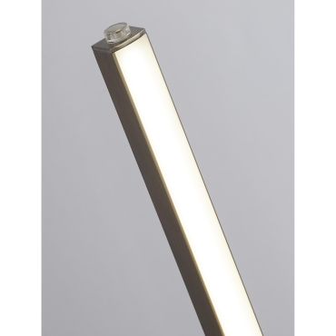 Searchlight Tribeca - tafellamp - 10 x 8 x 50 cm - 7,8W LED incl. - satijn zilver en wit