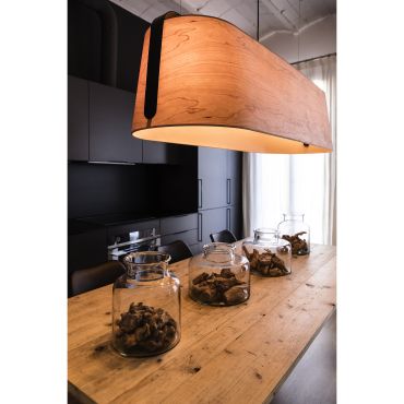 Faro Stood - hanglamp - 151 x 46 x 47 cm - zwart en bruin