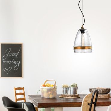 Nova Luce Chicago - hanglamp - Ø 20 x 175 cm - brons