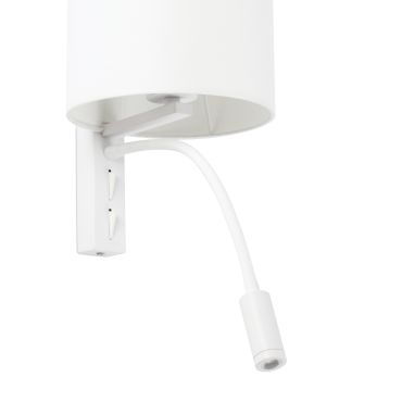 Faro Tira - wandverlichting met schakelaar - 18 x 21 x 48 cm - 3W LED incl. - mat wit