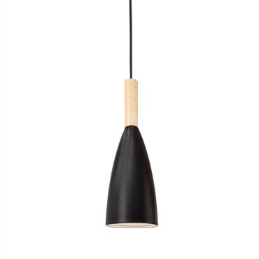 Nova Luce Grant - hanglamp - Ø 9 x 155 cm - zwart en bruin