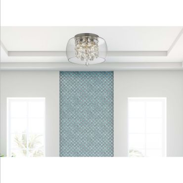 Searchlight Bathroom - plafondlamp badkamer - Ø 28 x 20 cm - IP44 - chroom