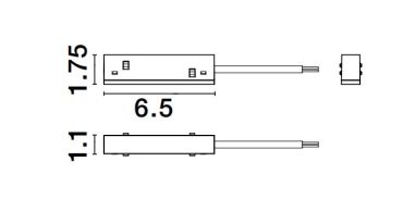 Nova Luce Ultra Slim - DALI voedingsconnector - verbinding tussen rail en driver - zwart