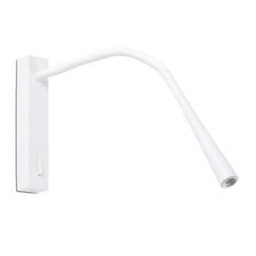 Faro Flin - wandverlichting met schakelaar - 35,6 x 3,5 x 27,3 cm - 3W LED incl. - mat wit