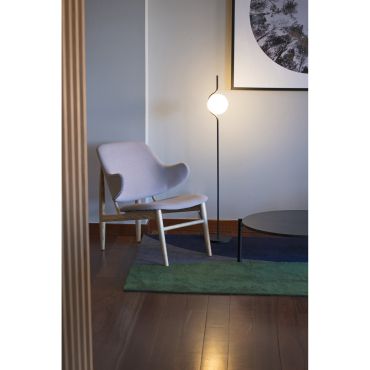 Faro Le Vita - staanlamp - 118 cm - 6W dimbare LED incl. - mat zwart en opaal