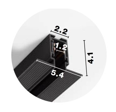 Nova Luce Ultra Slim - trimless inbouw magnetische rail - 200 cm - zwart