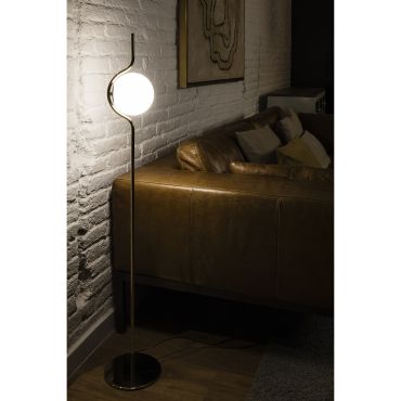 Faro Le Vita - staanlamp - 118 cm - 6W dimbare LED incl. - glanzend goud en opaal