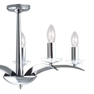 Searchlight Kensington- plafondverlichting - Ø 58 x 35 cm - chroom