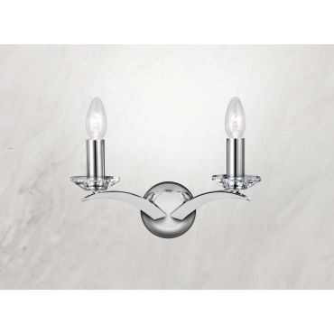 Searchlight Kensington - wandverlichting - 32 x 17 cm - chroom