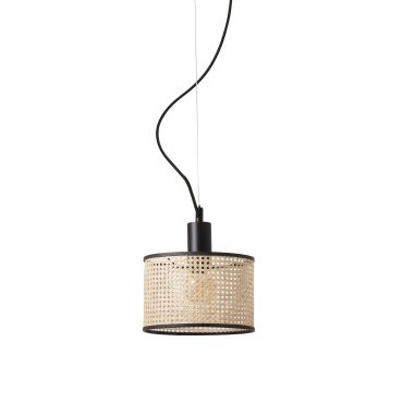 Faro Mambo - hanglamp - Ø 21 x 16 cm - lichtbruin en zwart