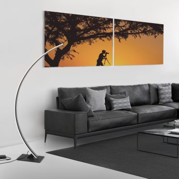 Nova Luce Breton - staanlamp - 56 x 20 x 150 cm - 40W dimbare LED incl. - zand zwart