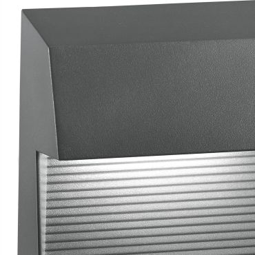 Nova Luce Krypton - buiten wandverlichting - 15 x 7,5 x 15 cm - 6W LED incl. - IP54 - donkergrijs