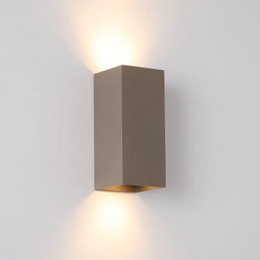 Searchlight Square - wandlamp - 6,7 x 6,7 x 15,5 cm - beige