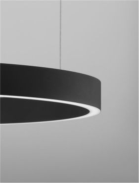 Nova Luce Elowen - hanglamp - Ø 60 x 150 cm - 60W dimbare LED incl. - zwart