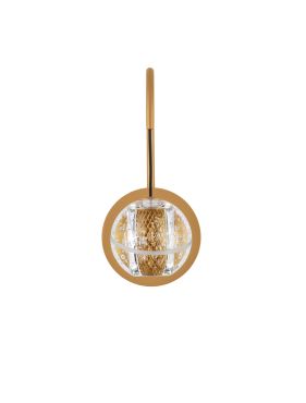 Nova Luce Licio - wandlamp - Ø 12 x 26 cm - 4W LED incl. - goud