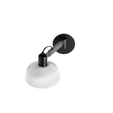 Faro Tatawin - wandlamp - Ø 18,4 x 38 x 15 cm - satijnzwart en glanswit