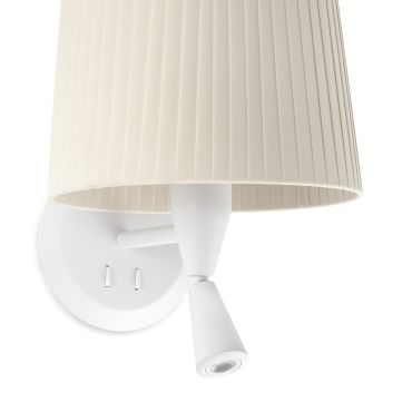 Faro Samba - wandverlichting met schakelaar - 21,5 x 19 x 17,3 cm - 3W LED incl. - wit en beige