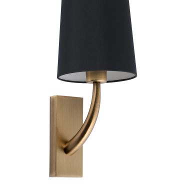 Faro Rem - wandverlichting - 16,5 x 21 x 47 cm - zwart en oud goud