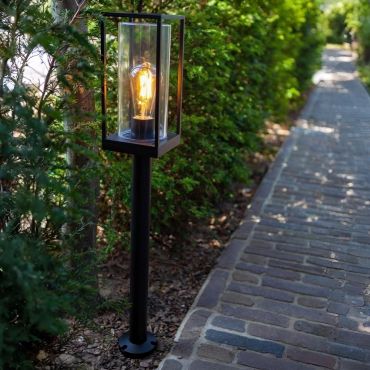 Lutec Flair - tuinpaal - 12 x 12 x 75 cm - IP44 - mat zwart