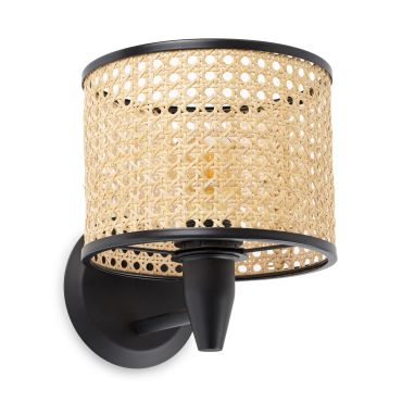 Faro Mambo - wandverlichting - 21 x 17 x 17,3 cm - bruin en zwart