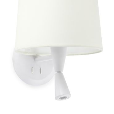 Faro Conga - wandverlichting - 21,5 x 19 x 17,3 cm - 3W LED incl. - mat wit