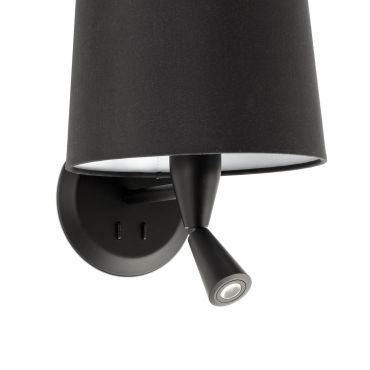 Faro Conga - wandverlichting - 21,5 x 19 x 17,3 cm - mat zwart